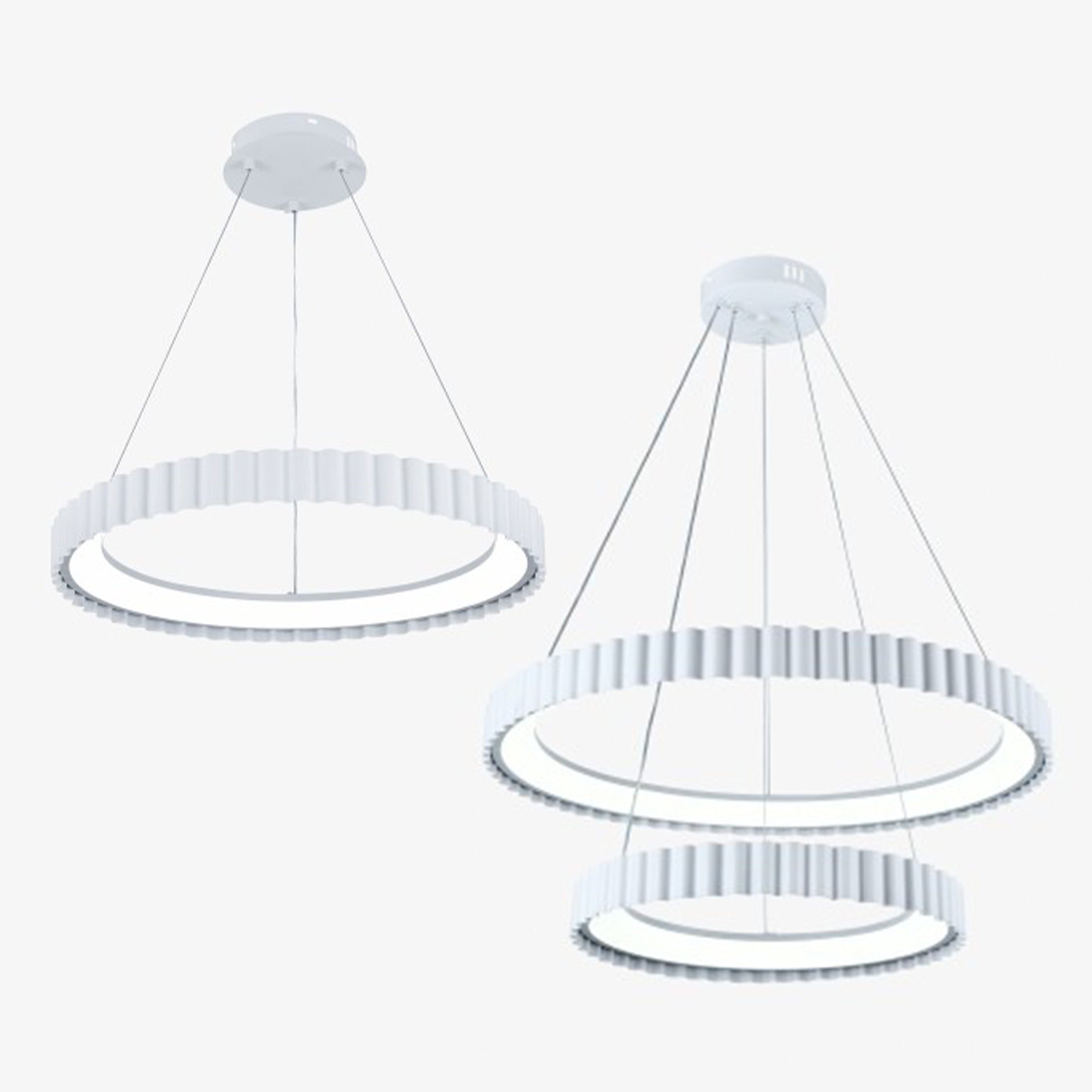 Mixed Crystal Chandelier White