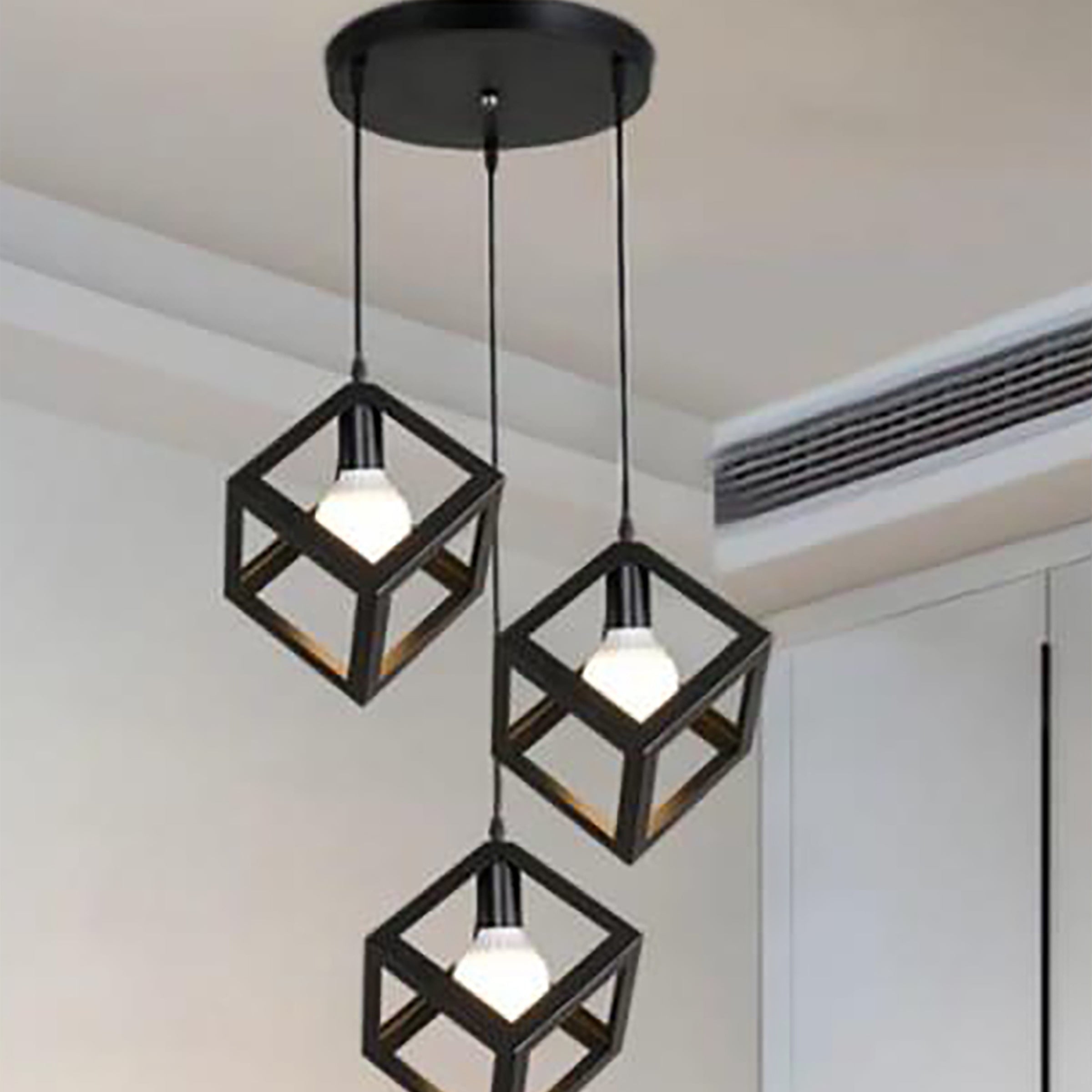 Black Metal 3 lights Pendant Light