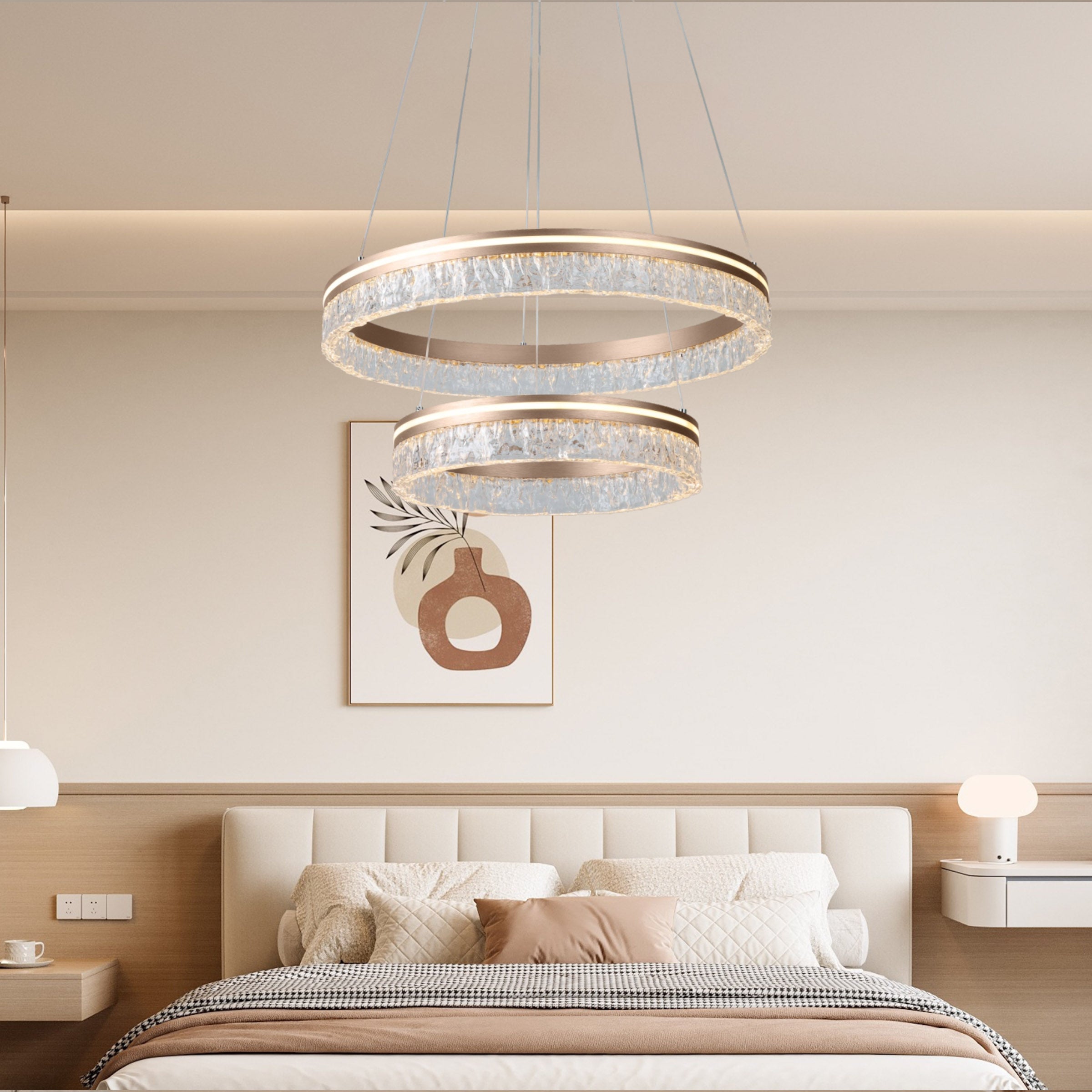 Grand Hall 2 ring Chandelier