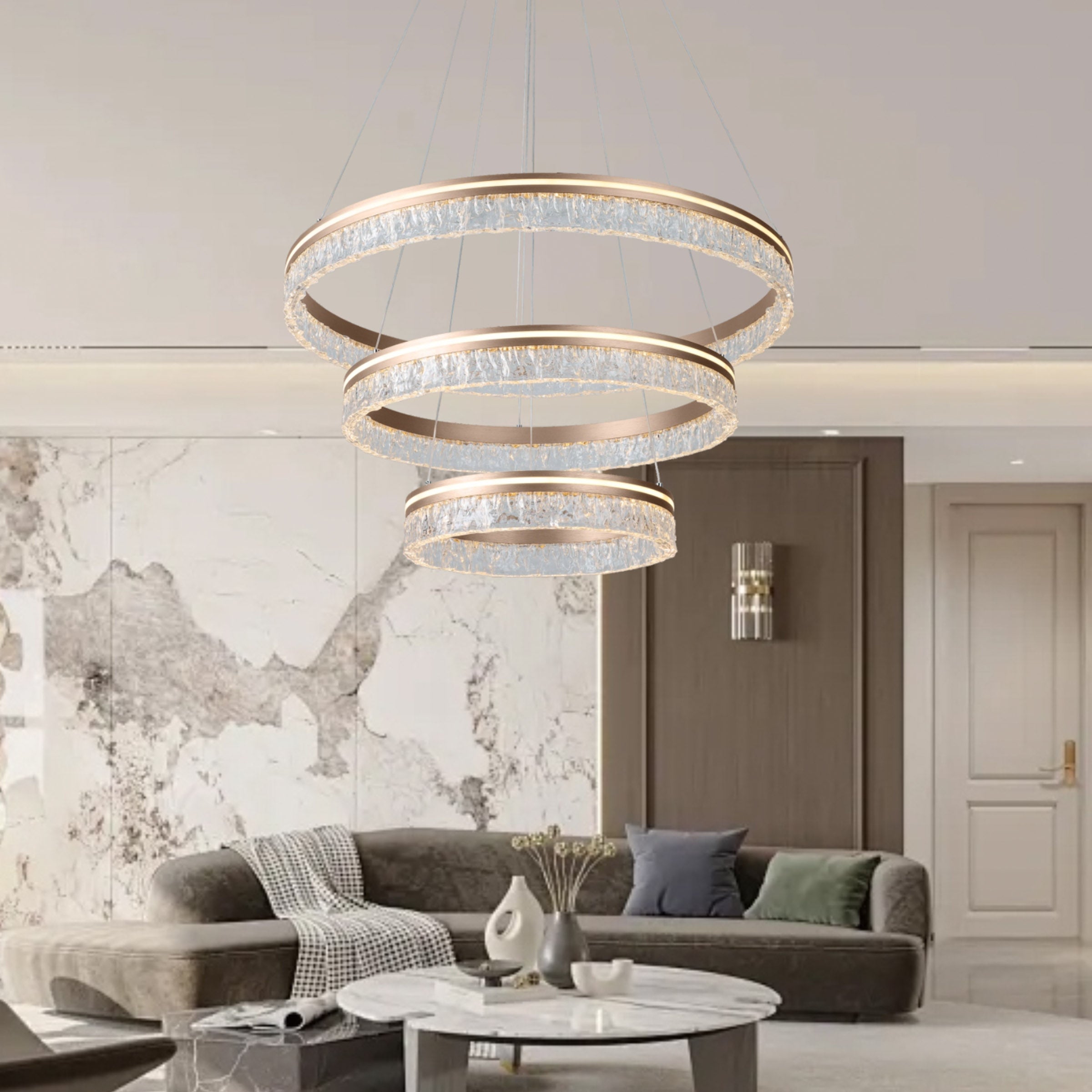Grand Hall 3 ring Chandelier